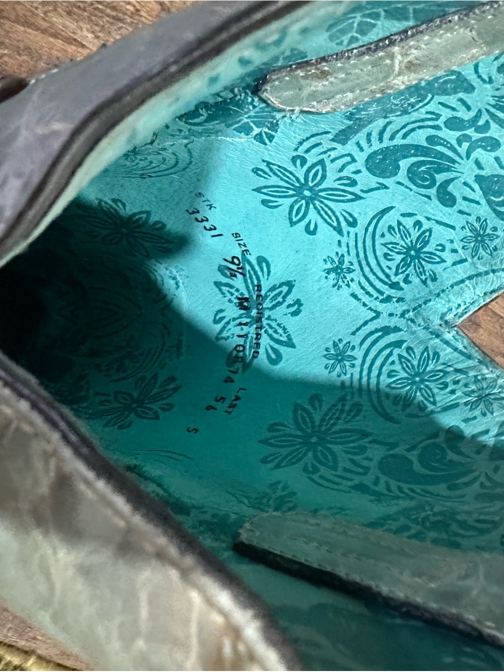Corral Teal and Gold Glitter Embellished Western Boots - Picture 11 of 11